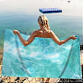 Miniatyrbild 5 av 5: Mikrofiber Strandhandduk Superlätt Färgglad Badhandduk Sandtät Strandfilt Multifunktionell Handduk För Resor Simbassäng 30x60 Tum