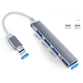 Miniatyrbild 2 av 5: Grå 4-portars USB 3.0-hubb Hög hastighet ??Typ c USB-hubb 5 Gbps Splitt