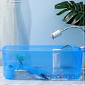 Miniatyrbillede 4 af 5: Multifunktionel Skildpadde Foderboks med Solplatform Habitat Små Reptiler Krebs Multifarver til Begyndere blå Lille Stige Bassin blue Small Ladder Basin