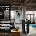 Miniatyrbillede 2 af 8: 90L stor vasketøjskurv, foldbar vasketøjstaske, uafhængig høj vasketøjskurv, sort