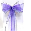 Miniatyrbilde 3 av 5: Organza Stoltrekk Bred Tyll Sløyfe Bånd Sløyfe Bryllupsfest Light Purple 100 Pcs