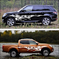 Miniatyrbillede 5 af 5: (Style1 Hvid) 2 stk. 103'' Universelle Flamme Grafikker Bil Auto Karosseri