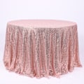 Miniatyrbillede 2 af 5: 120cm Rund Sequin Glitter Dug til Bryllup og Fest (Rose Gold)