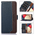 Miniatyrbillede 1 af 4: Litchi Tekstur RFID PU Etui Til OnePlus Ace / 10R Blue