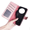 Miniatyrbillede 5 af 5: Til Xiaomi Redmi A3/Poco C61 4G Wallet Case PU Læder Farvesplejsning Stødsikkert Telefoncover Style B