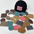 Miniatyrbillede 4 af 5: 10 Stk. Blank Læder Hattepatches Blanke Sublimeringspatches 8 Former til Hat Skjorte Kjole Sweater Jeans Tøj Dekoration stor Oval 4 large