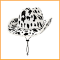 Miniatyrbillede 1 af 3: Sjov ko-print cowboyhat, sort-hvid unisex hat