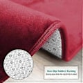 Miniatyrbillede 2 af 2: HUOGUO Badeværelsestæpper, Ultra Bløde Skridsikre og Hyggelige, Fløjls Memory Foam Bademåtte Bordeaux Rød 50 x 81 cm