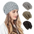 Miniatyrbillede 1 af 4: 1 stk. Vinterhue til unisex ensfarvet uld strikket hue kvinder udendørs varm plus fløjl hue beanie turban grå