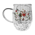 Miniatyrbillede 1 af 5: Isoleret dobbeltvægget kaffekrus i glas 300 ml julevandkop drikkeglas varmebestandigt glas til festbrug Snowman with hand