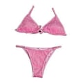 Miniatyrbild 1 av 5: Dam Baddräkt Push Up BH Bikini Set Strandkläder (djuprosa XL) deep pink XL