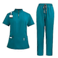 Pikkukuva 5 / 5: Pesuvaatesetti pehmeällä yläosalla ja joggers-housuilla lemmikkieläinten trimmaajille, kauneushoitoloille, kylpylöille, kosmetologeille (vaaleansininen XXL) Light Blue XXL