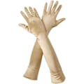 Miniatyrbild 1 av 5: Guld Färg Damhandskar Lång Handske Satin Aftonhandske Lång Armbåge P