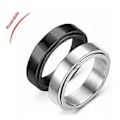 Miniatyrbillede 2 af 5: Par Ring Rustfrit Stål Roterbar Ring Black 11