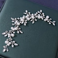 Miniatyrbillede 3 af 4: Sølv#D Bryllup Krystal Hår Ranker Blomst Blad Hovedstykker Bryllup