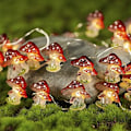 Miniatyrbilde 5 av 5: Soppdekorasjon LED-lyssnor Sol/batteridrevet fe