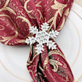 Miniatyrbilde 4 av 5: Blomsterserviettringer med spenne Rhinestone Blomster Metall Serviett R