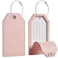 6,5*11,5 cm, (Rosa), 2-pack TravelMore Polyuretan Resväskeetiketter -