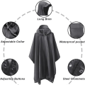 Pikkukuva 3 / 5: Harmaa vedenpitävä poncho monitoiminen 3-in-1, kevyt 210T O