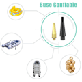 Miniatyrbilde 3 av 5: Sykkelpumpe Adapter [15 Stykker], Sykkelventil Adapter Ballpumpe Nål Adapter & Koniske Oppblåsbare Dyser, for Sykkelpumpe, Ball, Motorbåt