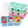 Miniatyrbild 1 av 6: 4-delad bentobox, mellanmål för vuxna och barn, 5-fackig lunchbox, återanvändbar matlagningslunchbox, separat förvaringsbehållare för mat