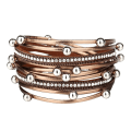 Miniatyrbillede 1 af 5: Læder Wrap Armbånd til Kvinder, Leopard Multi-Layer Magnetisk Bu