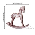 Miniatyrbillede 5 af 5: Gyngende Hest Statue Træ Borddekoration Samling Ideel Gave til Soveværelse Cafe (Pink) Pink