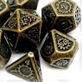 Miniatyrbillede 5 af 5: 7 stk./pakke Polyhedral Zinklegering til Drageskæl DnD RPG Brætspil Terninger (02) 2