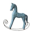 Miniatyrbillede 4 af 5: Gyngende Hest Statue Træ Borddekoration Samling Ideel Gave til Soveværelse Cafe (Blå) Blue