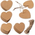 Miniatyrbillede 1 af 5: 100 stk. Kraftpapir-mærker, Valentinsdag gavemærker, hjerteformet D