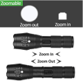 Miniatyrbillede 3 af 5: LED Kraftig LED Lommelygte, IP44 Vandafvisende Zoombar Lommelygte, 3 AA