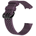 Miniatyrbillede 1 af 5: Kompatibel Blød Silikone Åndbar Urrem Håndledsrem Kompatibel Fitbit Charge 3 Jikaix.S.Lilla