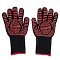 Miniatyrbillede 1 af 5: 2 stk. Grillhandsker Uafhængigt Fingerdesign Vaskbart Polyester Silikone Materiale 500C Varmebestandighed Ovnhandsker
