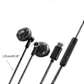 Pikkukuva 2 / 5: Type-C/3,5 mm langalliset kuulokkeet basso nappikuulokkeet stereo kuulokkeet musiikki peli kuulokemikrofoni mikrofonilla matkapuhelimelle tabletille musta Black