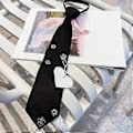 Miniatyrbillede 4 af 5: Punk Slips Unisex Skoleuniform Slips Børn Vedhæng Forbundet Justerbar Længde Skoleslips til Preppy Look Sort