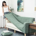 Miniatyrbild 3 av 3: 2-sits soffaöverdrag elastisk stretch vadderad mjuk passform cyan teal 14