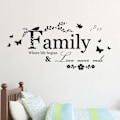 Miniatyrbild 1 av 5: Familjeväggdekal Citat Inspirerande Väggdekal Avtagbar V