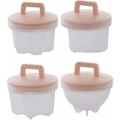Miniatyrbillede 1 af 5: Pink Dampet Æg Form Mad Grade PP Pocheret Æg Form Dobbelt Huler Pocheret Æg