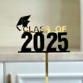 Miniatyrbillede 1 af 3: 10 stk. kagepynt til dimission 2025, akryl kagemærke, egnet til dimissionsfest, sort, F