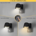 Miniatyrbillede 3 af 5: LED justerbar vægspot, 5W sort væglampe med touch-kontakt