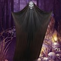 Miniatyrbillede 2 af 5: Hængende spøgelseskranie vedhæng Halloween horror spøgelse 3 meter gaze