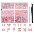 Miniatyrbilde 1 av 5: 1 Eske Neglepynt Sjarm for Negler 3D Negl Rhinestones Neglepynt Profesjonell Håndverk Neglekunst Utstyr for Kvinner 12FH10