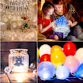 Miniatyrbillede 3 af 5: 100 stk. Multicolor LED Ballonlys, Regnbuefarvede Runde Led Fl