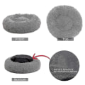 Miniatyrbilde 2 av 5: Vaskbar beroligende komfortabel donut-stil plysj kjæledyr katt eller hund seng. 3XL 100cm. Lysegrå