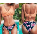 Miniatyrbillede 2 af 3: Dame bikini badedragt front kryds bind to-delt badedragt, orange, S