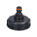 Miniatyrbild 1 av 5: IBC-tankadapter, S60x6 grov gängad förvaringstanklock, Fonepro 1/2\" vattenkranadapter svart