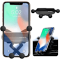 Miniatyrbillede 3 af 4: Biltelefonholder, Gravity Telefonholder Universal Luftventil Smartphone Holder med 360° Rotation, Sort, 10.9*9.2cm