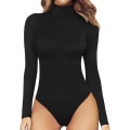 Miniatyrbilde 4 av 5: Kvinners Mock Turtle Neck Langærmet Topp Bodysuit Jumpsuit, 1pc-b