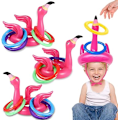 Miniatyrbillede 4 af 5: 15 stk. oppustelige flamingo pool legetøj ring kast pool spil, Flamin