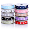 Miniatyrbillede 2 af 4: 5 meter 10 farver 10mm dekorativ farvet grosgrain bånd polka